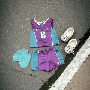 American Girl 18” Doll Purple & Teal Basketball Outfit Retired in 2013 GUC